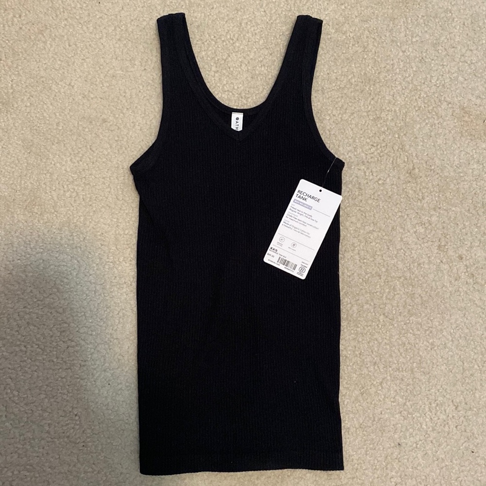 athleta recharge tank black nwt